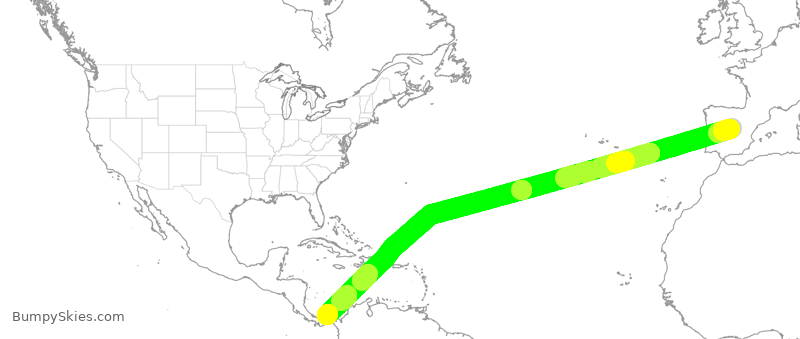 Turbulence forecast map for AEA055, MAD to PTY