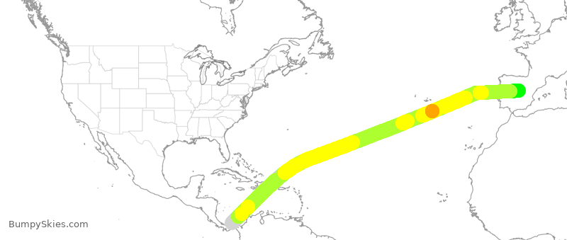 Turbulence forecast map for AEA056, PTO to EMD