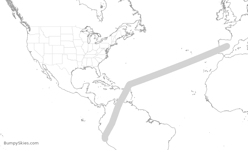 Turbulence forecast map for AEA175, EMD to PJC