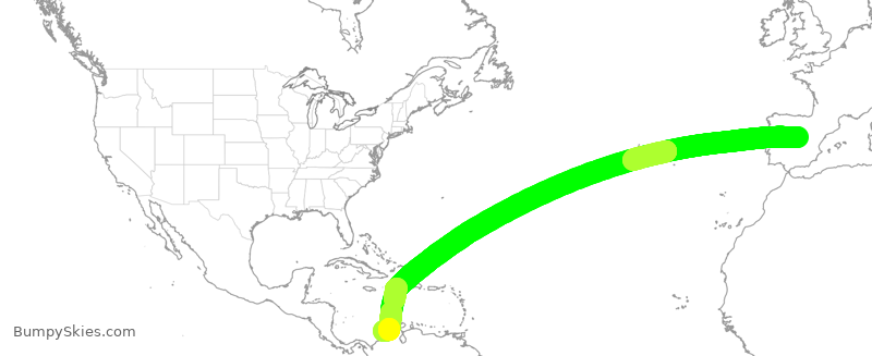 Turbulence forecast map for AEA731, MAD to BAQ