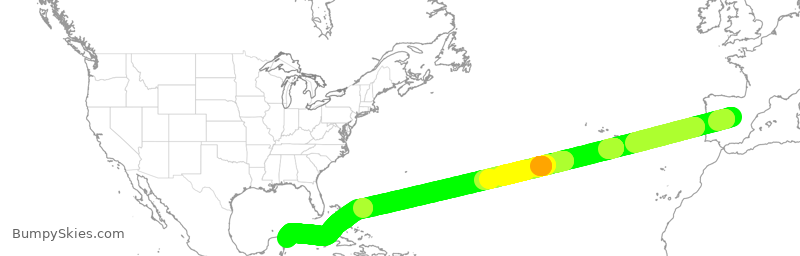 Turbulence forecast map for AEA991, EMD to MUN