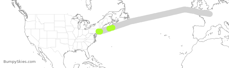 Turbulence forecast map for AFR009, JFK to FPG