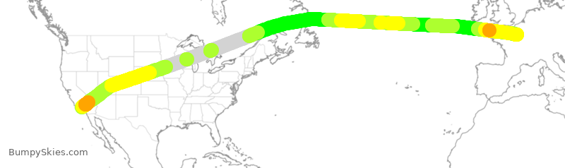 Turbulence forecast map for AFR025, LAX to FPG