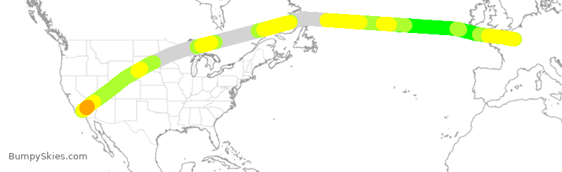 Turbulence forecast map for AFR027, LAX to FPG