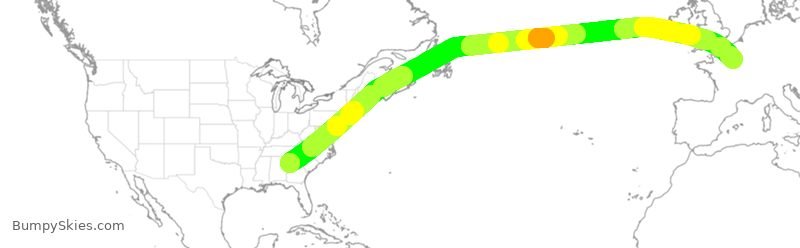Turbulence forecast map for AFR031, ATL to CDG