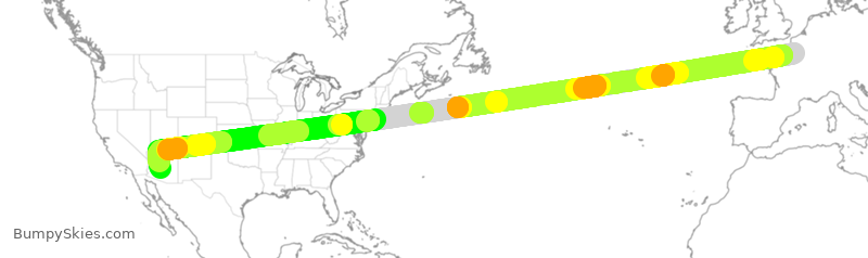 Turbulence forecast map for AFR068, FPG to PHX