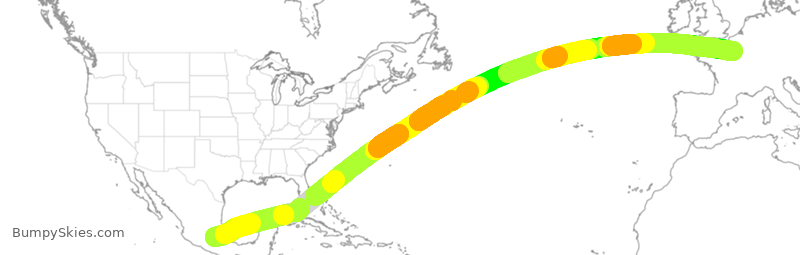 Turbulence forecast map for AFR175, MEX to CDG