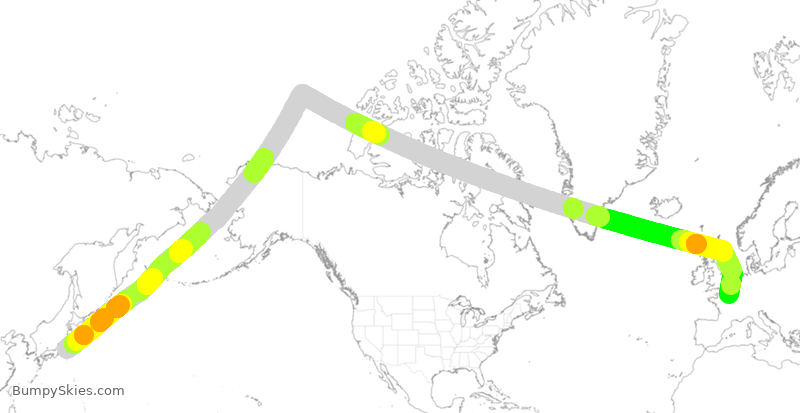 Turbulence forecast map for AFR187, JTT to FPG