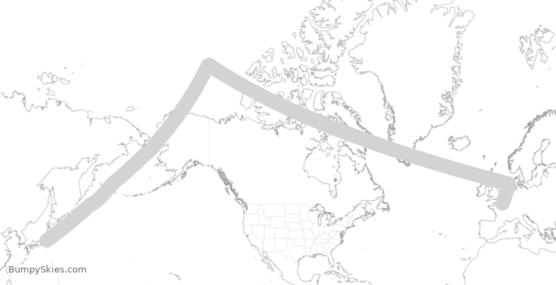 Turbulence forecast map for AFR287, JTT to FPG
