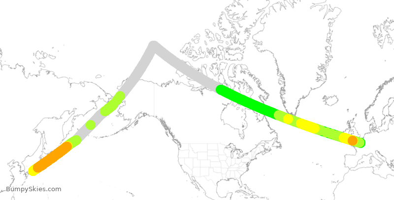 Turbulence forecast map for AFR291, JBB to FPG