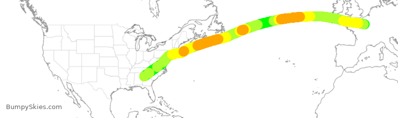 Turbulence forecast map for AFR31, ATL to CDG
