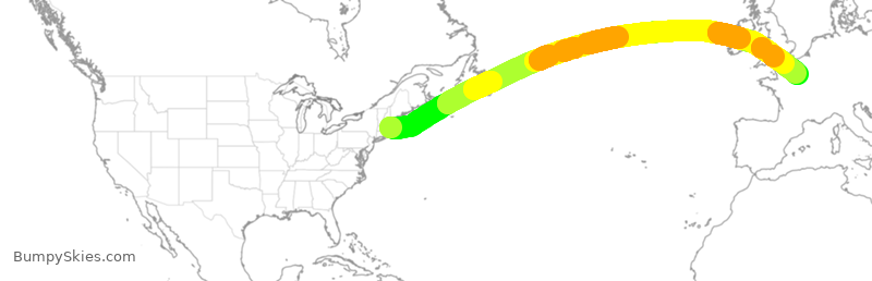 Turbulence forecast map for AFR331, BOS to CDG