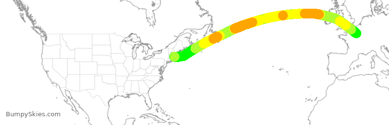 Turbulence forecast map for AFR333, BOS to CDG