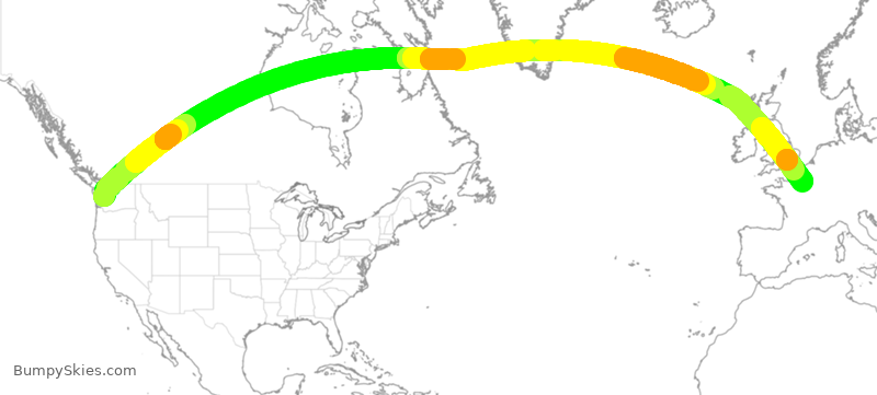 Turbulence forecast map for AFR337, SEA to CDG