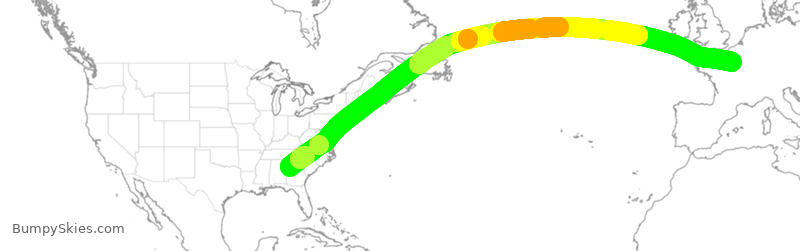 Turbulence forecast map for AFR33, ATL to CDG