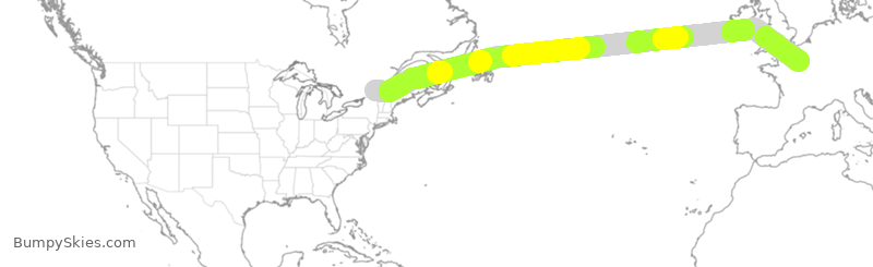 Turbulence forecast map for AFR347, YUL to CDG