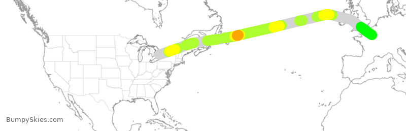Turbulence forecast map for AFR359, YYZ to CDG