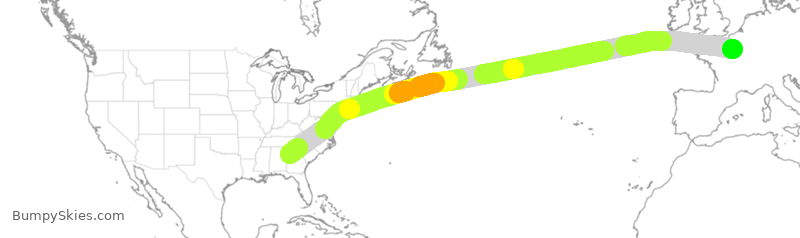 Turbulence forecast map for AFR35, ATL to CDG
