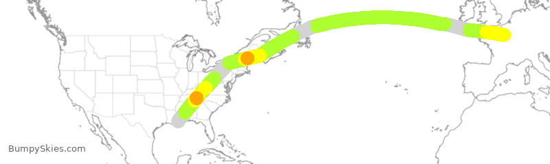 Turbulence forecast map for AFR379, MSY to CDG