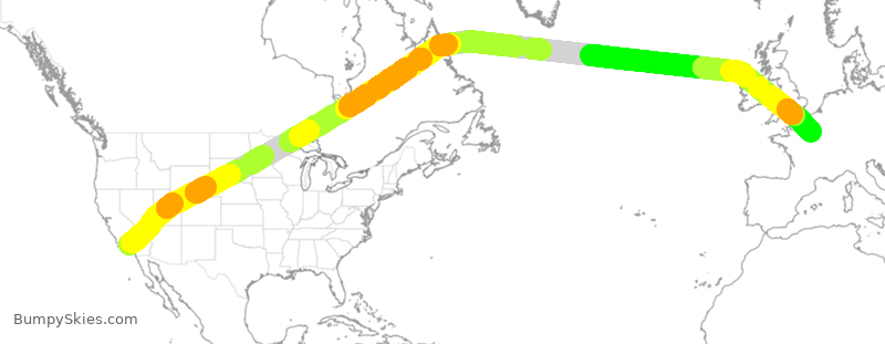Turbulence forecast map for AFR4085, LAX to FPG