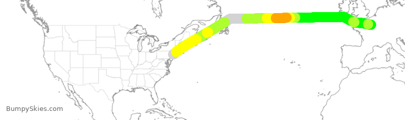 Turbulence forecast map for AFR4197, EWR to CDG