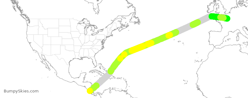 Turbulence forecast map for AFR431, SJO to CDG