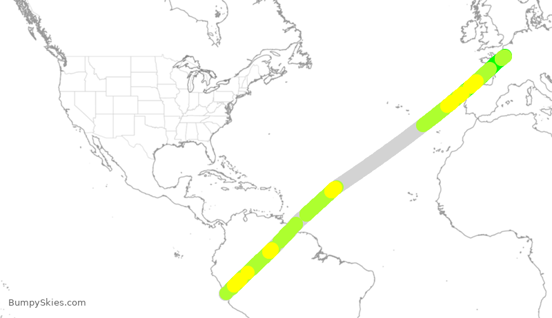 Turbulence forecast map for AFR505, SPJC to CDG