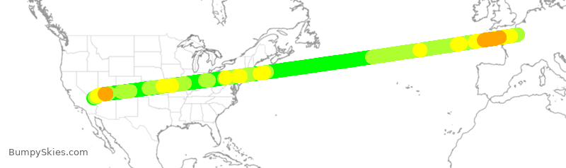 Turbulence forecast map for AFR56, CDG to LAS
