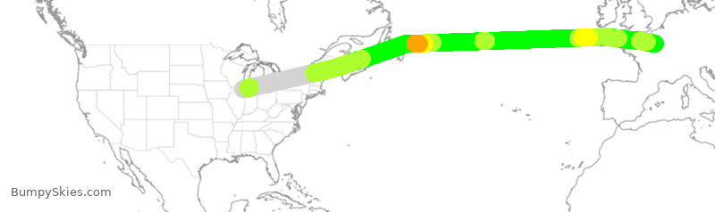 Turbulence forecast map for AFR6737, ORD to FPG