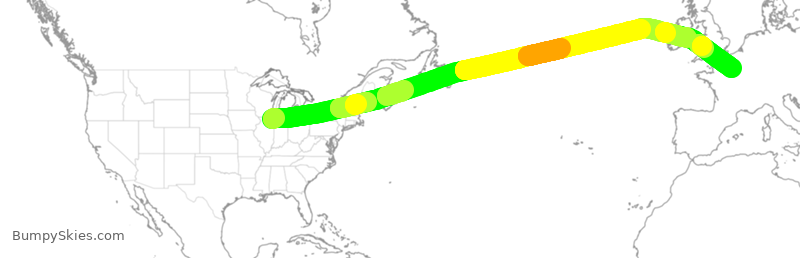 Turbulence forecast map for AFR6739, ORD to FPG