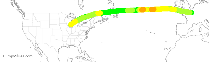Turbulence forecast map for AFR6741, ORD to FPG