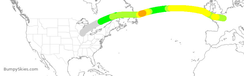 Turbulence forecast map for AFR6901, ORD to CDG
