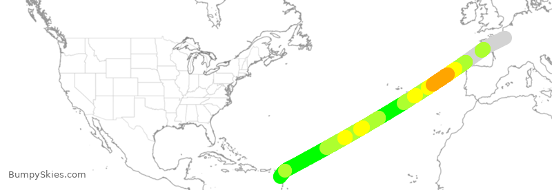 Turbulence forecast map for AFR770, FPG to FFR