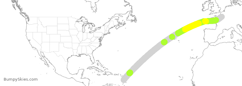 Turbulence forecast map for AFR809, FDF to CDG