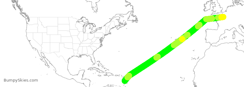 Turbulence forecast map for AFR816, CDG to FDF