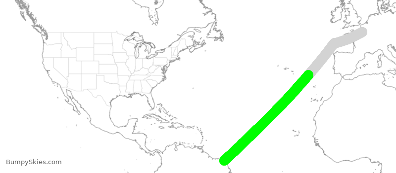 Turbulence forecast map for AFR836, FPG to OCA
