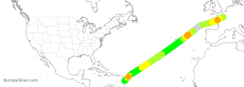 Turbulence forecast map for AFR842, FPG to FFF