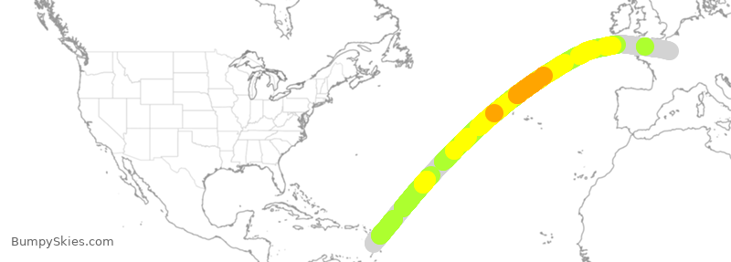 Turbulence forecast map for AFR895, FDF to CDG