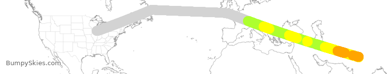 Turbulence forecast map for AIC126, ORD to IDP