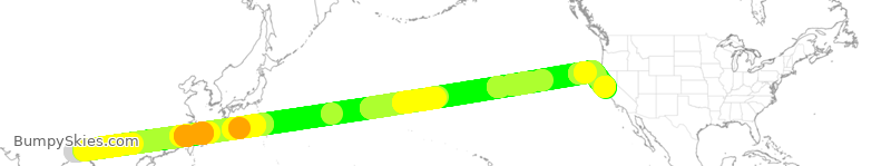 Turbulence forecast map for AIC183, CCU to SFO