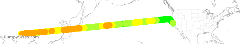 Turbulence forecast map for AIC183, IDP to SFO