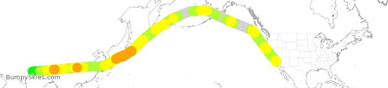 Turbulence forecast map for AIC3002, SBD to DEL