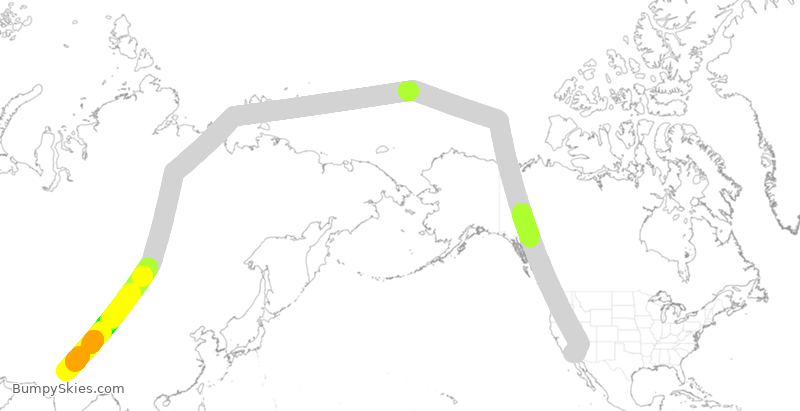 Turbulence forecast map for AIC3102, SBD to IDP
