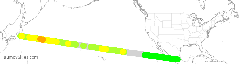 Turbulence forecast map for AMX057, JAA to MMX