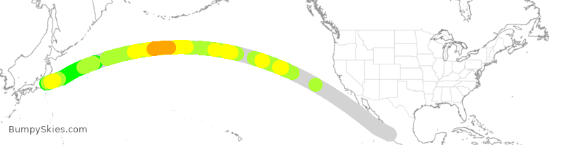 Turbulence forecast map for AMX058, PVR to NRT