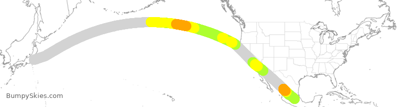 Turbulence forecast map for AMX57, NRT to MEX