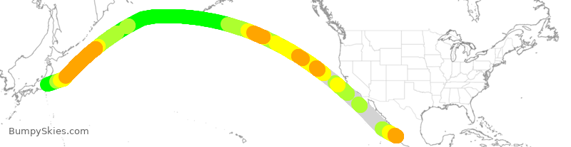Turbulence forecast map for AMX58, PVR to NRT
