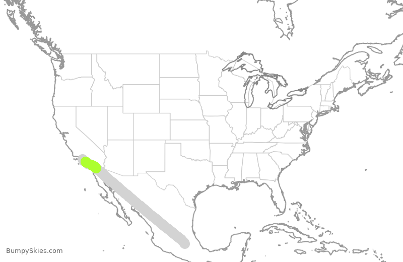 Turbulence forecast map for AMX619, LAX to MEX