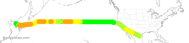 Turbulence forecast map for AMX90, MTY to ICN