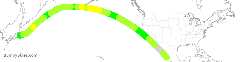 Turbulence forecast map for AMX9472, PVR to NRT